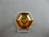ESTATE LARGE 10.60CT DIAMOND & AAA CITRINE 14K YELLOW GOLD HEXAGON HALO FUN RING