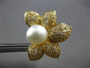 EXTRA LARGE 3.26CT DIAMOND & AAA SOUTH SEA PEARL 18K YELLOW GOLD FLOWER EARRINGS