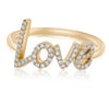 ESTATE .20CT DIAMOND 14KT YELLOW GOLD 3D CLASSIC ROUND FUN LOVE RING