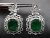 GIA EXTRA LARGE 14.61CT DIAMOND & AAA EMERALD 18K TWO TONE GOLD CLIP ON EARRINGS