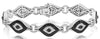 2.60CT WHITE & BLACK DIAMOND 14KT WHITE GOLD 3D MULTI EVIL EYE CIRCULAR BRACELET