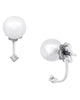 ESTATE .10CT DIAMOND & AAA SOUTH SEA PEARL 18KT WHITE GOLD FUN HANGING EARRINGS