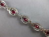 WIDE & LONG 19.22CT DIAMOND & AAA RUBY 14K WHITE GOLD OVAL TENNIS BRACELET 27516