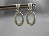 ESTATE .31CT DIAMOND 14KT WHITE GOLD 3D CLASSIC OPEN OVAL FUN HANGING EARRINGS