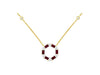1.2CT DIAMOND & AAA RUBY 14KT YELLOW GOLD 3D CIRCLE OF LIFE BY THE YARD NECKLACE