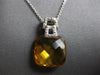7.61CT DIAMOND & AAA CITRINE 14KT WHITE GOLD 3D CUSHION & ROUND FLOATING PENDANT