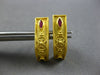 ESTATE .14CT AAA SAPPHIRE & AAA RUBY 18KT YELLOW GOLD HANDCRAFTED EARRINGS 28194