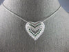 ESTATE .76CT DIAMOND & AAA EMERALD 14KT WHITE GOLD DOUBLE HEART FLOATING PENDANT