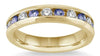 1.18CT DIAMOND & AAA TANZANITE 14KT YELLOW GOLD CLASSIC ROUND ANNIVERSARY RING