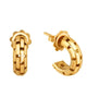 ESTATE 18KT YELLOW GOLD 3D CLASSIC RECTANGULAR LINK UMBRELLA HANGING EARRINGS
