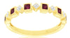 .45CT DIAMOND & AAA RUBY 14K YELLOW GOLD PRINCESS & ROUND BEZEL ANNIVERSARY RING
