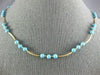 ESTATE AAA TURQUOISE 14KT YELLOW GOLD 3D CLASSIC BY THE YARD FUN NECKLACE