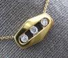 .10CT DIAMOND 14KT YELLOW GOLD 3 STONE BEZEL PAST PRESENT FUTURE LOVE NECKLACE