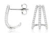 ESTATE .52CT DIAMOND 14KT WHITE GOLD 3D THREE ROW UMBRELLA FUN HANGING EARRINGS