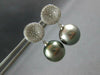 LARGE .54CT DIAMOND & AAA TAHITIAN PEARL 14KT WHITE GOLD 3D FUN HANGING EARRINGS