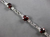 7.67CT DIAMOND & AAA GARNET 14KT WHITE GOLD 3D CUSHION & ROUND TENNIS BRACELET