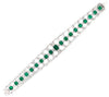 LARGE 17.15CT DIAMOND & AAA EMERALD 18KT WHITE GOLD GRADUATING TENNIS BRACELET