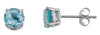 ESTATE 2.30CT AAA BLUE TOPAZ 14KT WHITE GOLD 3D CLASSIC ROUND STUD EARRINGS