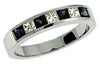 .78CT DIAMOND & AAA SAPPHIRE 14K WHITE GOLD 3D CLASSIC PRINCESS CHANNEL FUN RING