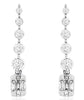 1.05CT DIAMOND 14KT WHITE GOLD ROUND & BAGUETTE CLUSTER JOURNEY HANGING EARRINGS