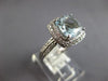 2.37CT DIAMOND & AAA AQUAMARINE 14KT WHITE GOLD CUSHION & ROUND ENGAGEMENT RING