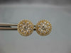 ESTATE .85CT DIAMOND 18KT YELLOW GOLD CLUSTER INVISIBLE HALO EARRING JACKET SET