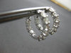 1.94CT DIAMOND 18KT WHITE GOLD ROUND 3D INSIDE OUT HUGGIE HOOP HANGING EARRINGS