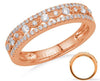 .35CT DIAMOND 14KT ROSE GOLD 3D 3 ROW ROUND & MARQUISE SHAPE ANNIVERSARY RING