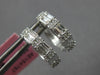 .65CT DIAMOND 14KT WHITE GOLD 3D ROUND & BAGUETTE 2 ROW HUGGIE HANGING EARRINGS