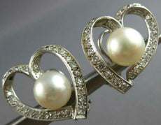 LARGE .75CT DIAMOND & AAA SOUTH SEA PEARL 14K WHITE GOLD CLIP ON EARRINGS #27481