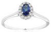 .32CT DIAMOND & AAA TANZANITE 14K WHITE GOLD OVAL & ROUND FLOWER FRIENDSHIP RING
