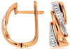ESTATE .10CT DIAMOND 14K WHITE & ROSE GOLD TRIANGULAR LEVERBACK HANGING EARRINGS