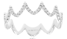 ESTATE .12CT DIAMOND 14KT WHITE GOLD 3D CLASSIC CROWN ROYALTY FUN RING