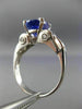 ESTATE 2.87CT DIAMOND & AAA TANZANITE 14KT WHITE GOLD OVAL ENGAGEMENT RING #2933
