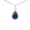 2.23CT DIAMOND & AAA SAPPHIRE 18KT WHITE GOLD CLUSTER TEAR DROP FLOATING PENDANT