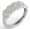 LARGE .66CT DIAMOND 14KT WHITE & YELLOW GOLD 3D CLASSIC MULTI FLOWER LOVE RING