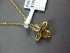 .46CT DIAMOND 18K YELLOW GOLD CLASSIC 4 LEAF CLOVER FLOWER LOVE FLOATING PENDANT