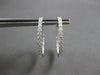 ESTATE 1CT DIAMOND 18K WHITE GOLD 3D ROUND INSIDE OUT OVAL HOOP HANGING EARRINGS