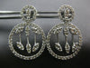 ESTATE 2.15CT DIAMOND 14KT WHITE GOLD 3D ROUND & MARQUISE SHAPE HANGING EARRINGS