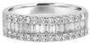 .95CT DIAMOND 18KT WHITE GOLD 3D ROUND & BAGUETTE SEMI ETERNITY ANNIVERSARY RING