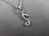 ESTATE .06CT DIAMOND 14KT WHITE GOLD CLASSIC MUSICAL NOTE FUN FLOATING PENDANT