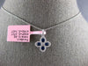 .51CT DIAMOND & AAA SAPPHIRE 14KT WHITE GOLD FOUR LEAF CLOVER FLOATING PENDANT