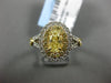 WIDE EGL 1.84CT WHITE & FANCY YELLOW DIAMOND 18K 2TONE GOLD OVAL ENGAGEMENT RING