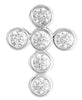 ESTATE .68CT DIAMOND 14KT WHITE GOLD CLASSIC ROUND BEZEL CROSS FLOATING PENDANT