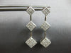 1.0CT DIAMOND 14KT WHITE GOLD CLASSIC PRINCESS INVISIBLE SQUARE HANGING EARRINGS