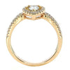 .58CT PINK & CANARY DIAMOND 18KT ROSE GOLD 3D ROUND & PEAR SHAPE ENGAGEMENT RING