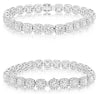 WIDE 11.53CT DIAMOND PLATINUM CUSHION & ROUND SQUARE HALO CUFF TENNIS BRACELET