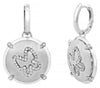 .61CT DIAMOND 18KT WHITE GOLD MATTE & SHINY BUTTERFLY CIRCULAR HANGING EARRINGS