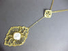 LARGE .40CT DIAMOND & AAA MOTHER OF PEARL 14KT YELLOW GOLD 3D TEAR DROP NECKLACE
