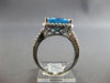 6.98CT DIAMOND & AAA LIGHT BLUE TOPAZ 14K WHITE GOLD 3D CUSHION & ROUND FUN RING